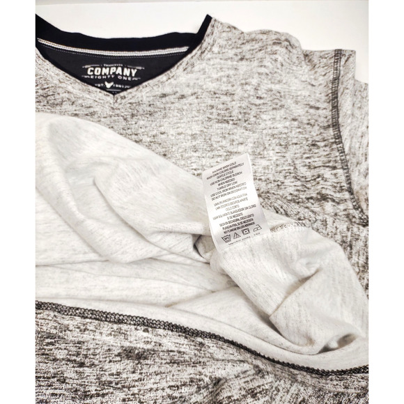 Company Eighty One Short Sleeve Henley Men's V Neck T Shirt Size M Gray Cotton - Picture 4 of 8